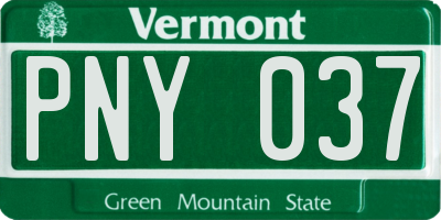 VT license plate PNY037