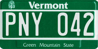 VT license plate PNY042