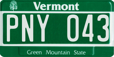 VT license plate PNY043