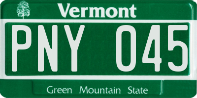 VT license plate PNY045