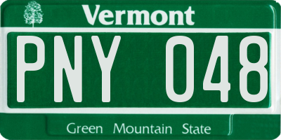 VT license plate PNY048