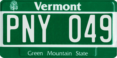 VT license plate PNY049