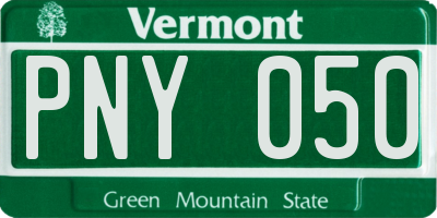 VT license plate PNY050