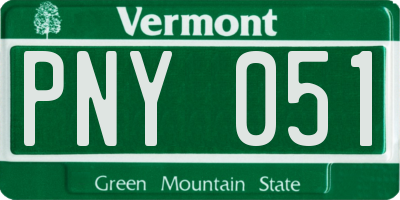 VT license plate PNY051