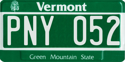 VT license plate PNY052