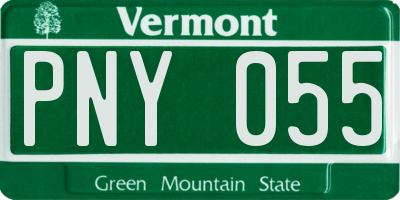 VT license plate PNY055