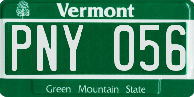 VT license plate PNY056