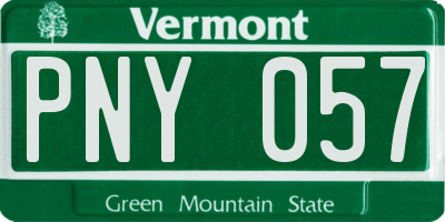 VT license plate PNY057