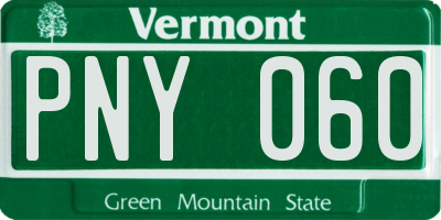 VT license plate PNY060
