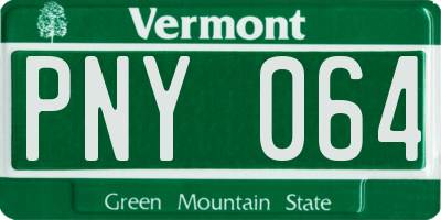 VT license plate PNY064