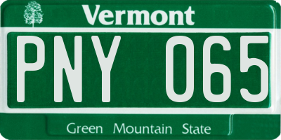 VT license plate PNY065