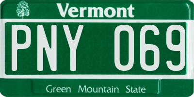 VT license plate PNY069