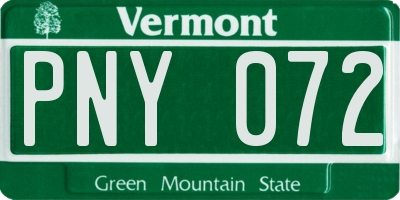 VT license plate PNY072