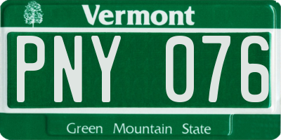 VT license plate PNY076