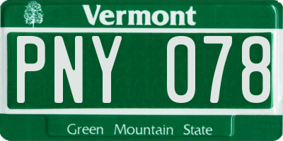 VT license plate PNY078