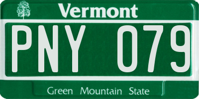 VT license plate PNY079