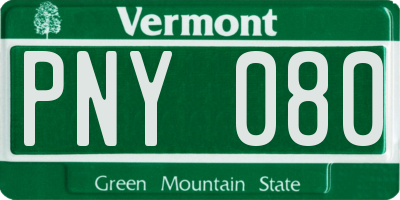 VT license plate PNY080