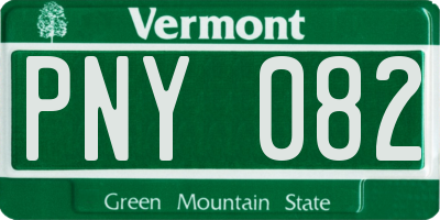 VT license plate PNY082