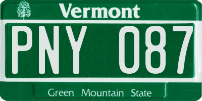 VT license plate PNY087