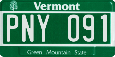 VT license plate PNY091