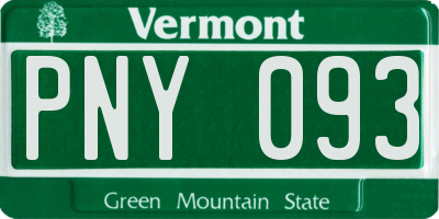 VT license plate PNY093