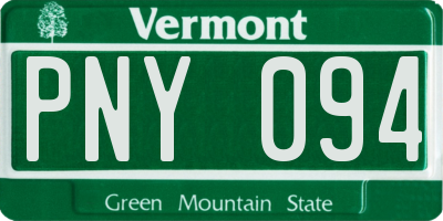 VT license plate PNY094