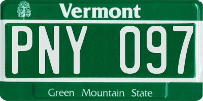 VT license plate PNY097