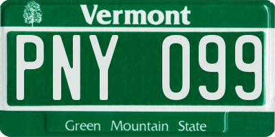 VT license plate PNY099