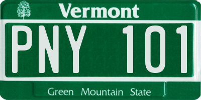 VT license plate PNY101