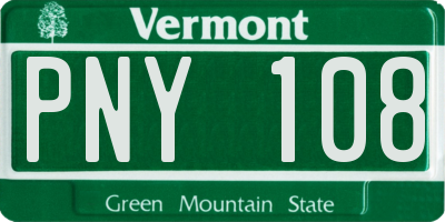 VT license plate PNY108