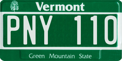VT license plate PNY110
