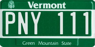 VT license plate PNY111