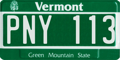VT license plate PNY113