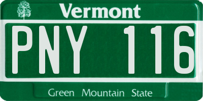 VT license plate PNY116