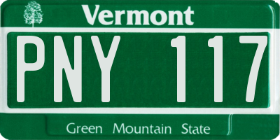 VT license plate PNY117