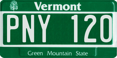 VT license plate PNY120