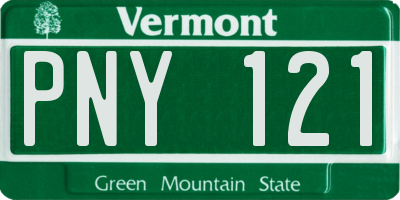 VT license plate PNY121