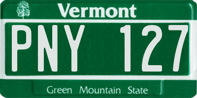 VT license plate PNY127