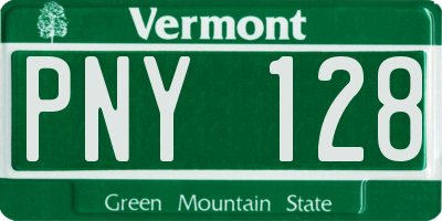 VT license plate PNY128