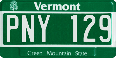 VT license plate PNY129