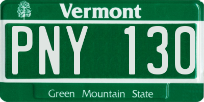 VT license plate PNY130