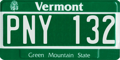 VT license plate PNY132