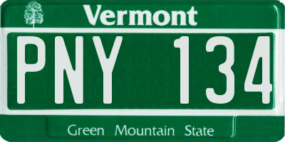 VT license plate PNY134