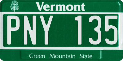 VT license plate PNY135