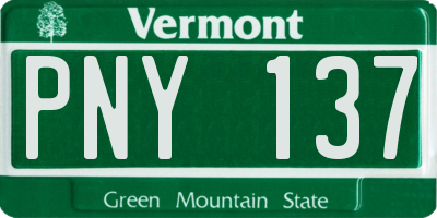 VT license plate PNY137