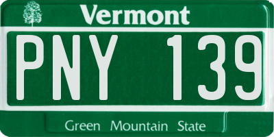 VT license plate PNY139