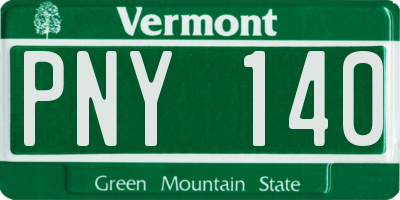 VT license plate PNY140