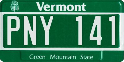VT license plate PNY141