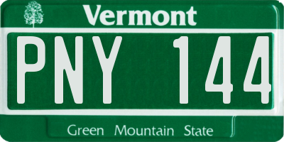 VT license plate PNY144
