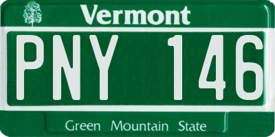 VT license plate PNY146